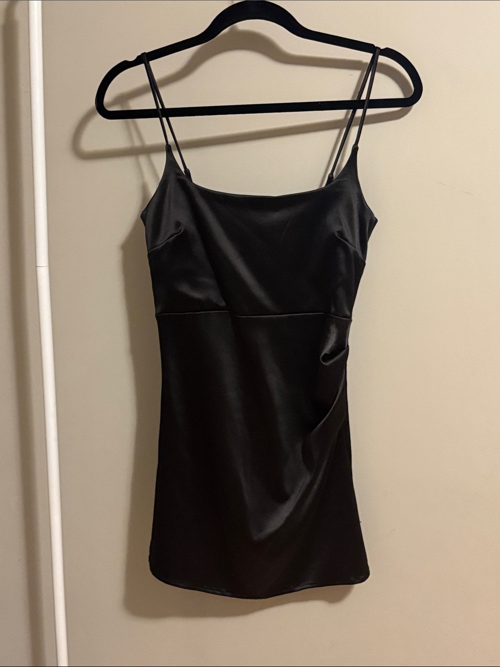Zara Black Satin Slip Mini Dress